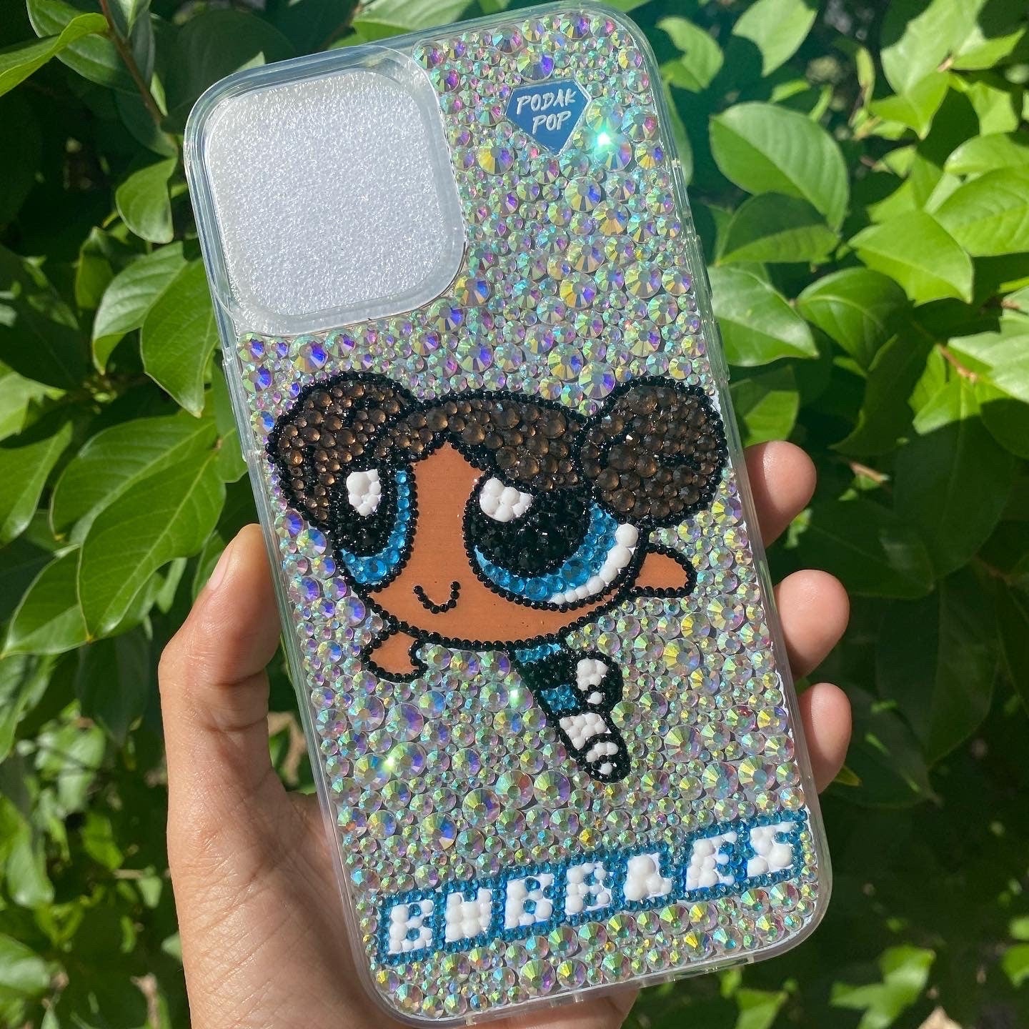 Brown Bubbles bling phone case