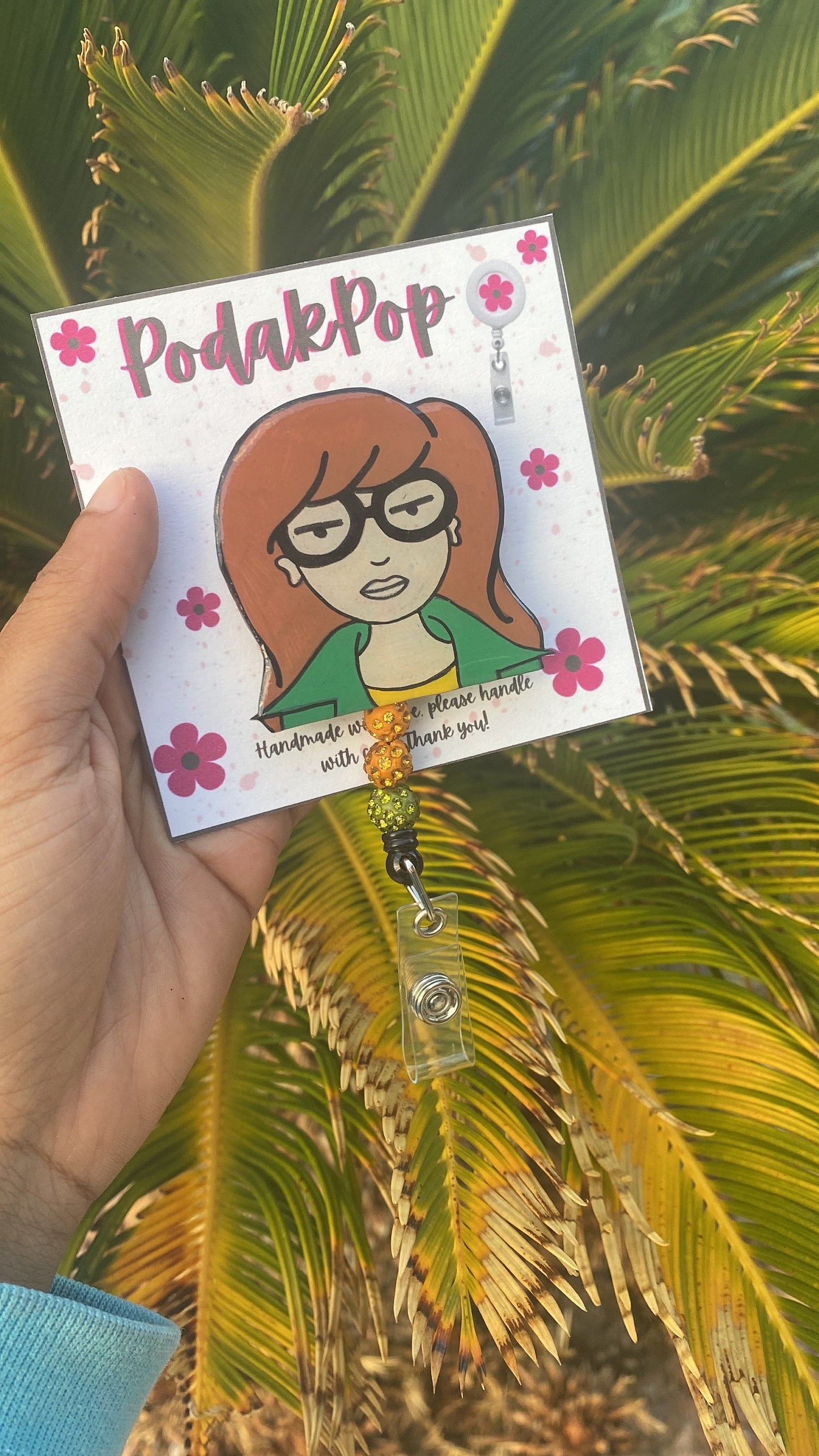 Daria inspired badge reel