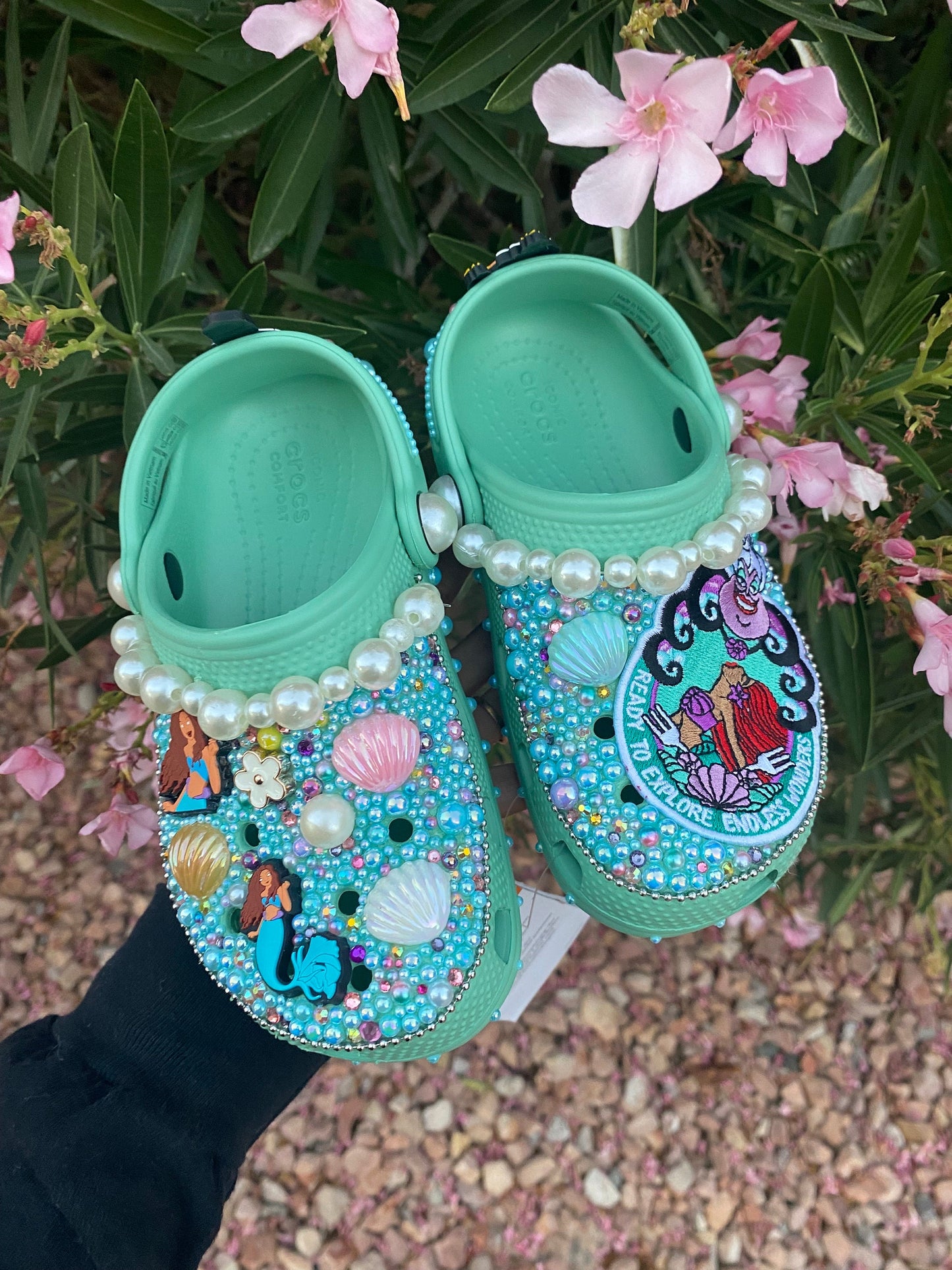 Custom kid crocs (size J)