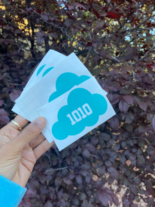 Cloud number decal