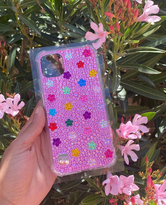 Flower power bling phone case